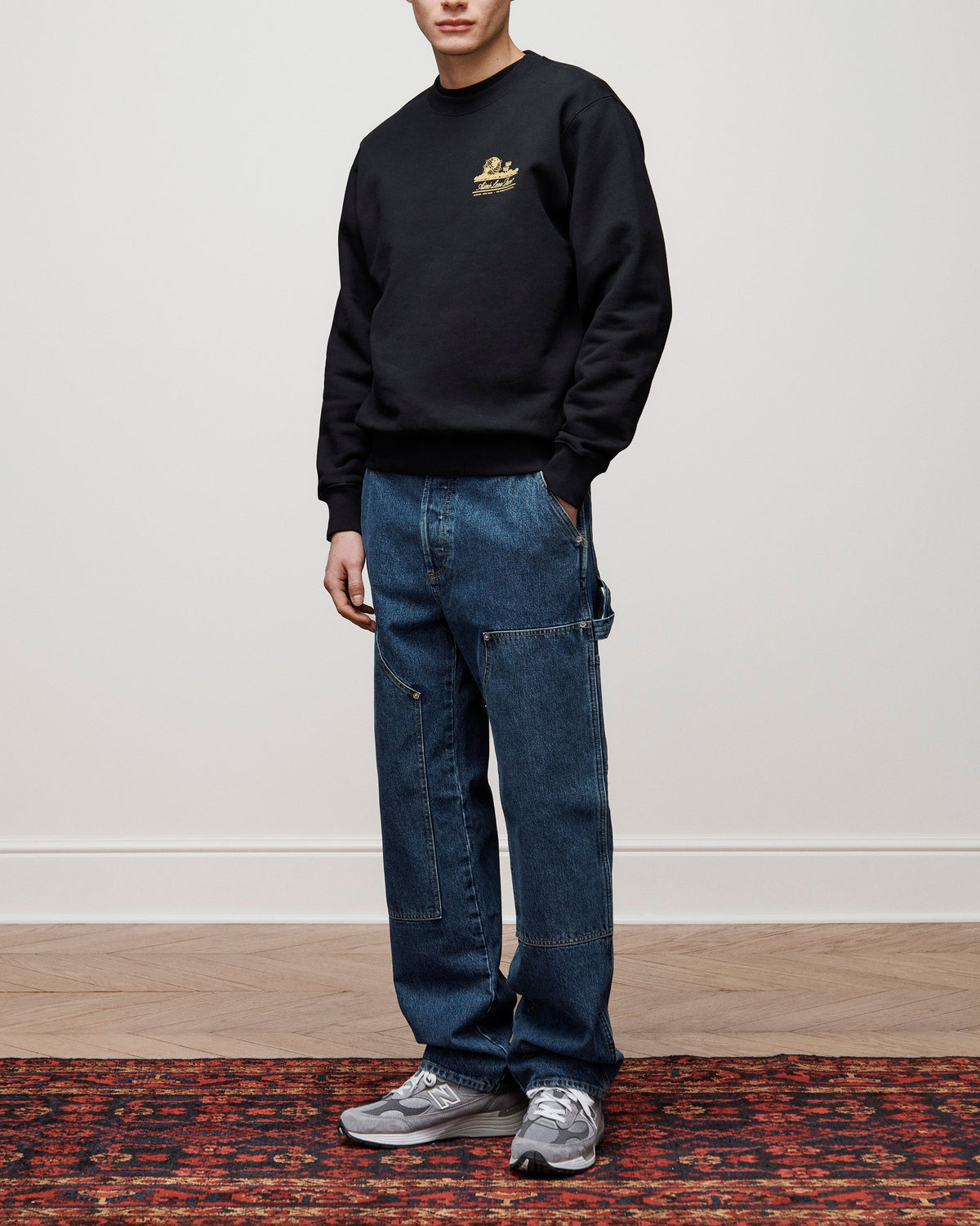 Aimé Leon Dore Jet black Unisphere Crewneck Sweatshirt Clothing