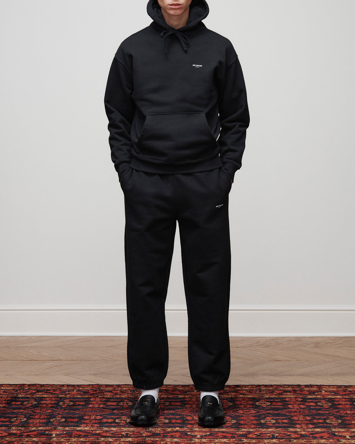 Aimé Leon Dore Jet black Micro Logo Hoodie Clothing