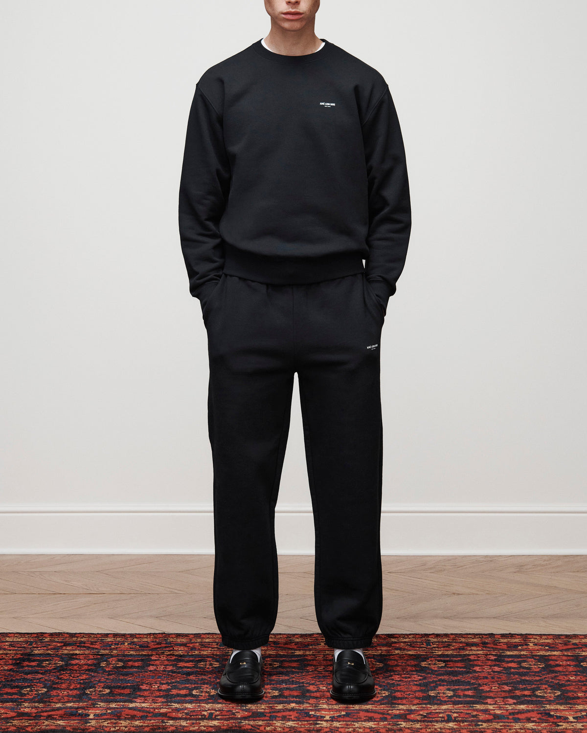Aimé Leon Dore Jet black Micro Logo Crewneck Sweatshirt Clothing