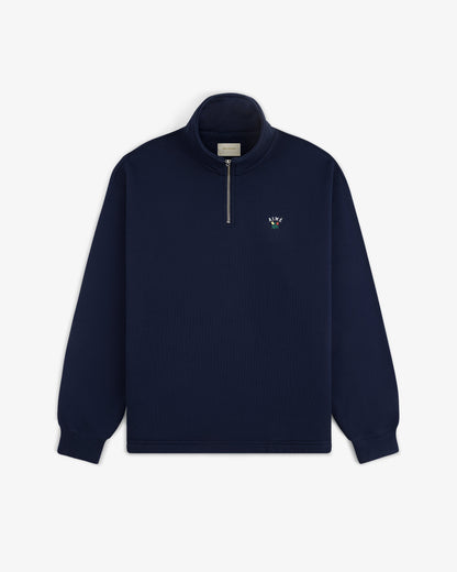 Aimé Leon Dore Navy blazer Crest Quarter Zip Pullover Clothing