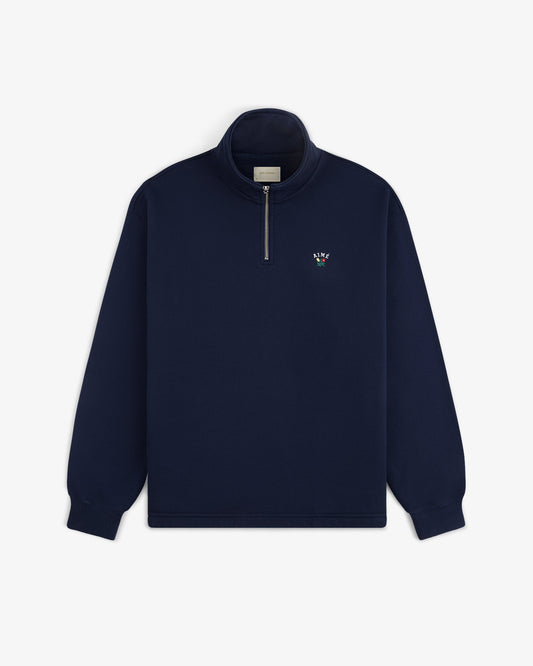 Aimé Leon Dore Navy blazer Crest Quarter Zip Pullover Clothing