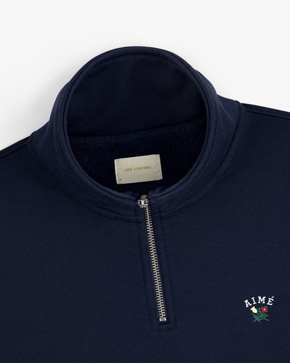 Aimé Leon Dore Navy blazer Crest Quarter Zip Pullover Clothing