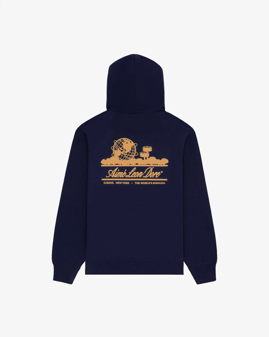 Aimé Leon Dore Evening blue Unisphere Hoodie Clothing