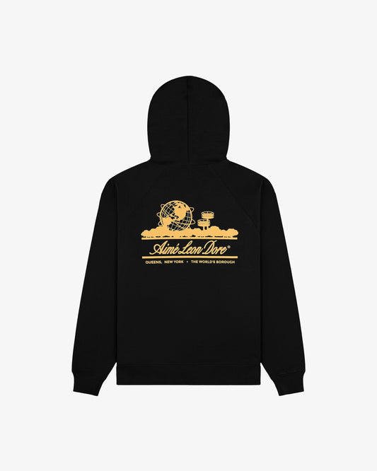 Aimé Leon Dore Jet black Unisphere Hoodie Clothing