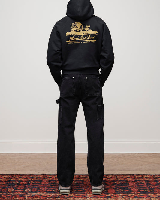 Aimé Leon Dore Jet black Unisphere Hoodie Clothing