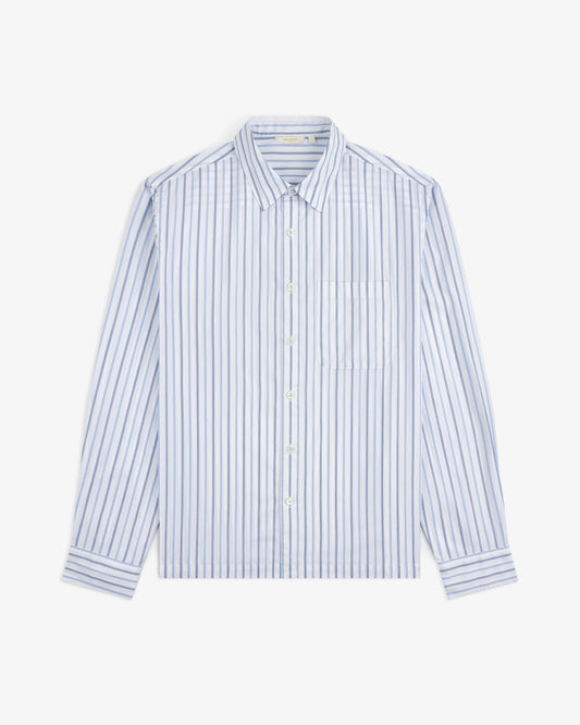 Aimé Leon Dore Blue / navy stripe Poplin Casual Shirt Clothing