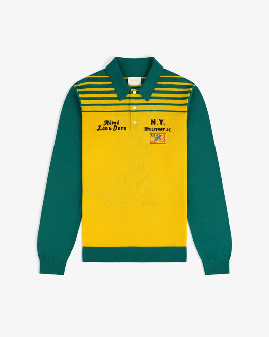 Aimé Leon Dore Empire yellow Merino Wool Knit Cycling Polo Clothing