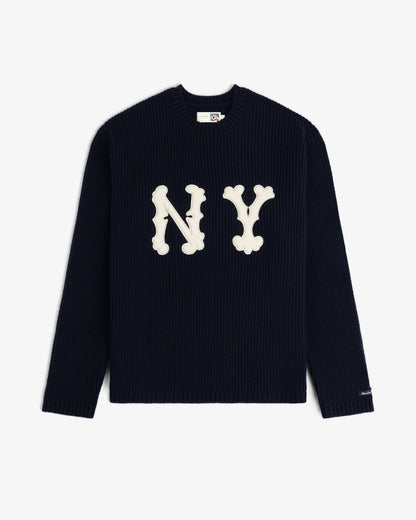 Aimé Leon Dore Evening blue NY Highlanders Ribbed Wool Crewneck Sweater Clothing