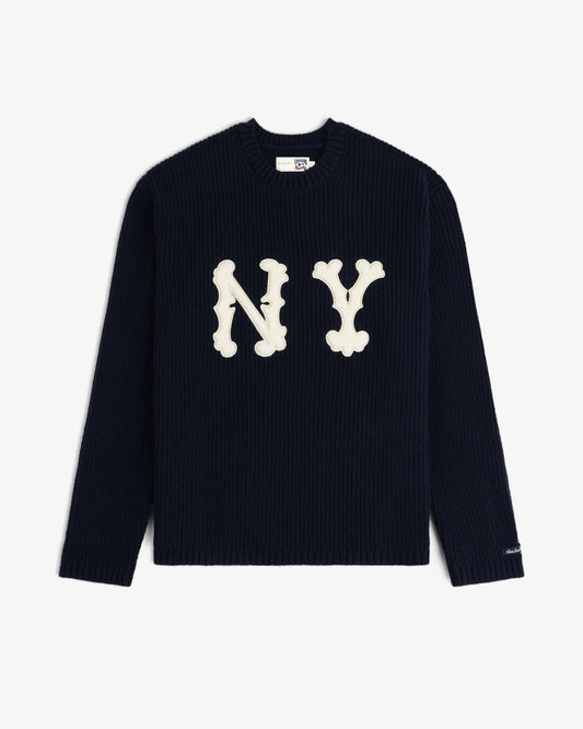 Aimé Leon Dore Evening blue NY Highlanders Ribbed Wool Crewneck Sweater Clothing