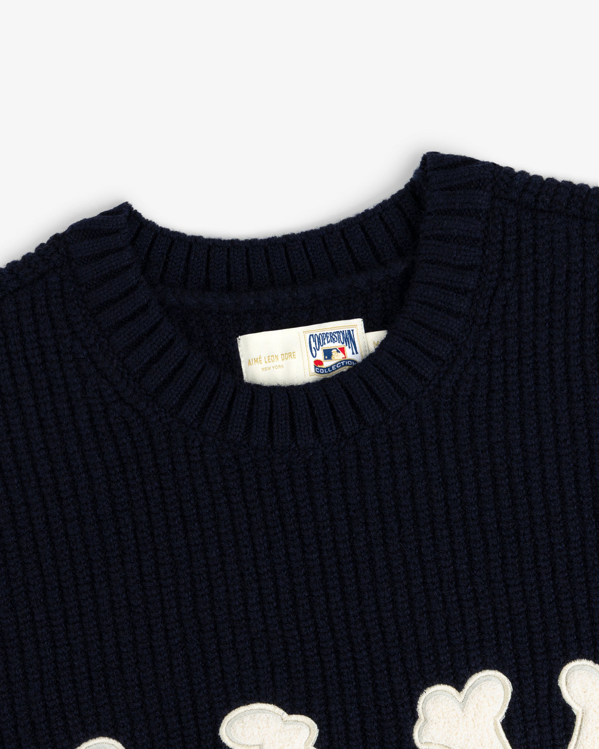 Aimé Leon Dore Evening blue NY Highlanders Ribbed Wool Crewneck Sweater Clothing