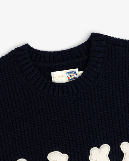 Aimé Leon Dore Evening blue NY Highlanders Ribbed Wool Crewneck Sweater Clothing