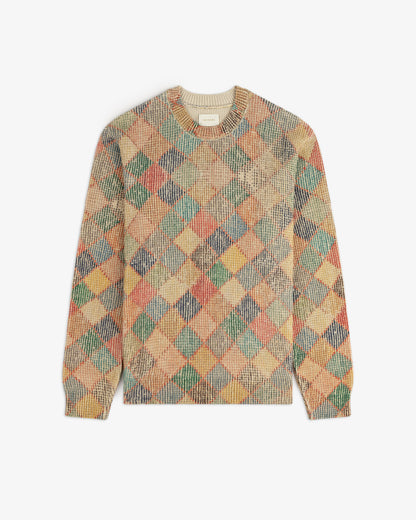 Aimé Leon Dore Evening blue Kilim Argyle Crewneck Sweater Clothing