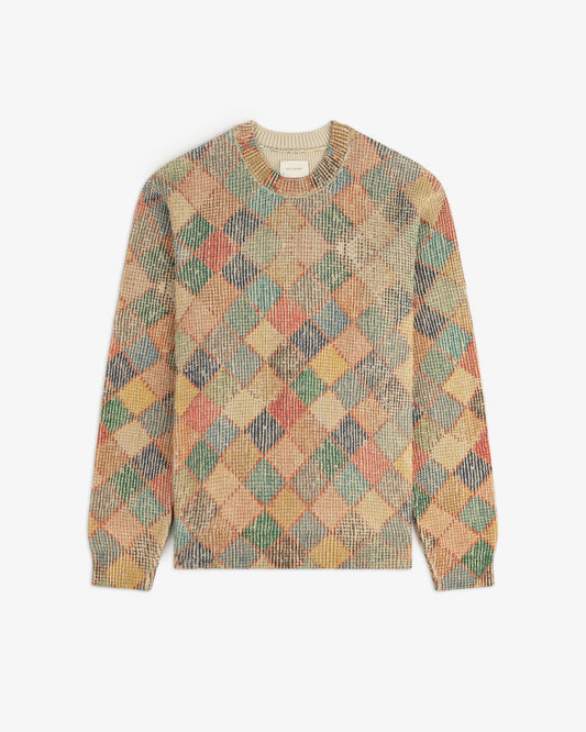 Aimé Leon Dore Evening blue Kilim Argyle Crewneck Sweater Clothing