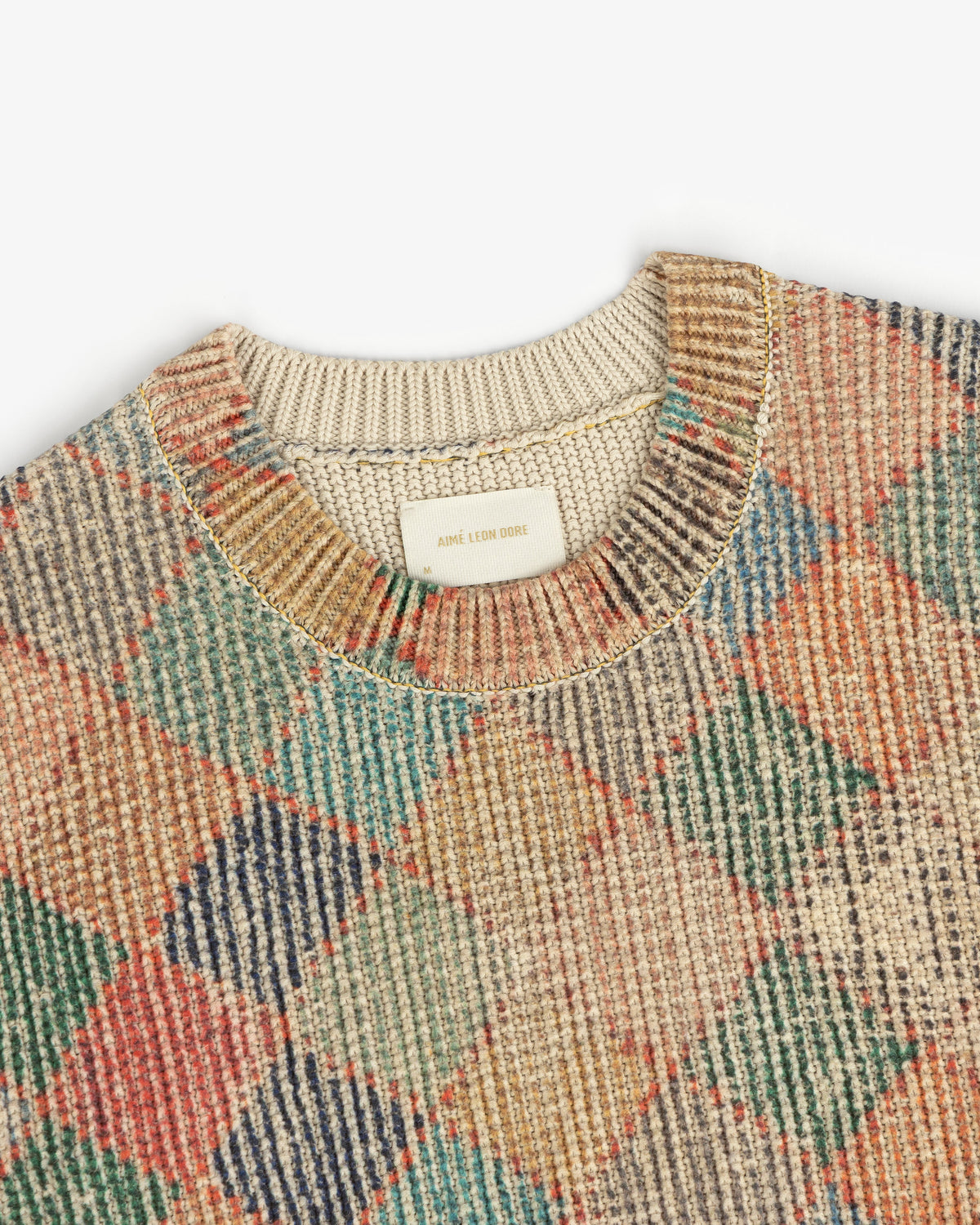 Aimé Leon Dore Evening blue Kilim Argyle Crewneck Sweater Clothing