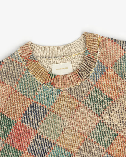 Aimé Leon Dore Evening blue Kilim Argyle Crewneck Sweater Clothing