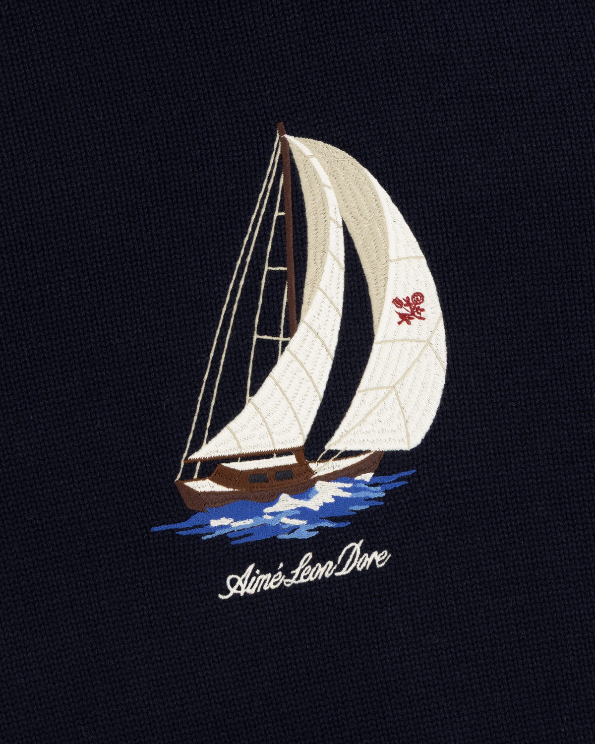Aimé Leon Dore Navy blazer Regatta Embroidered Crewneck Sweater Clothing