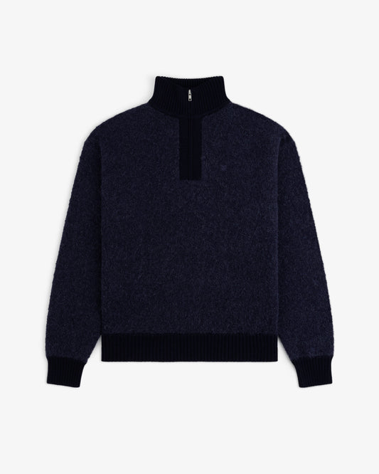Aimé Leon Dore Navy blazer Alpaca Wool Quarter Zip Sweater Clothing