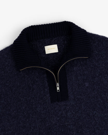 Aimé Leon Dore Navy blazer Alpaca Wool Quarter Zip Sweater Clothing