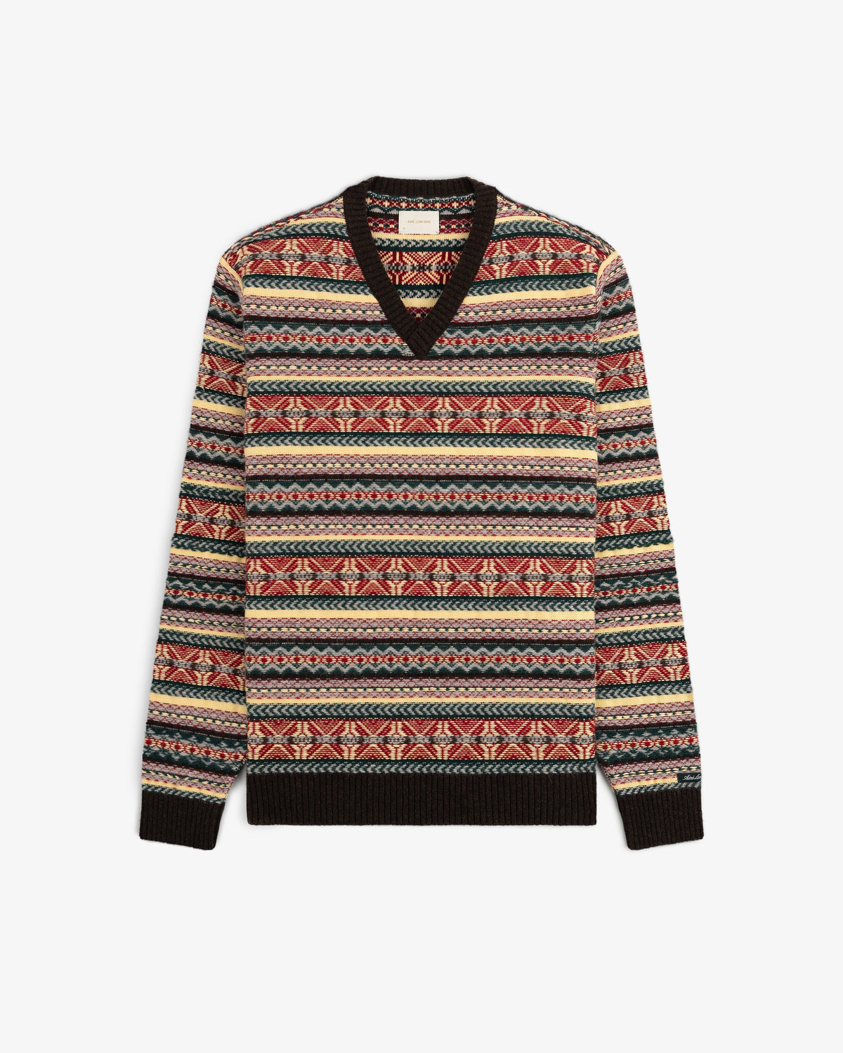 Aimé Leon Dore Evening blue Fair Isle V-Neck Sweater Clothing