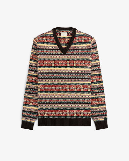 Aimé Leon Dore Evening blue Fair Isle V-Neck Sweater Clothing