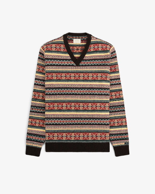 Aimé Leon Dore Evening blue Fair Isle V-Neck Sweater Clothing