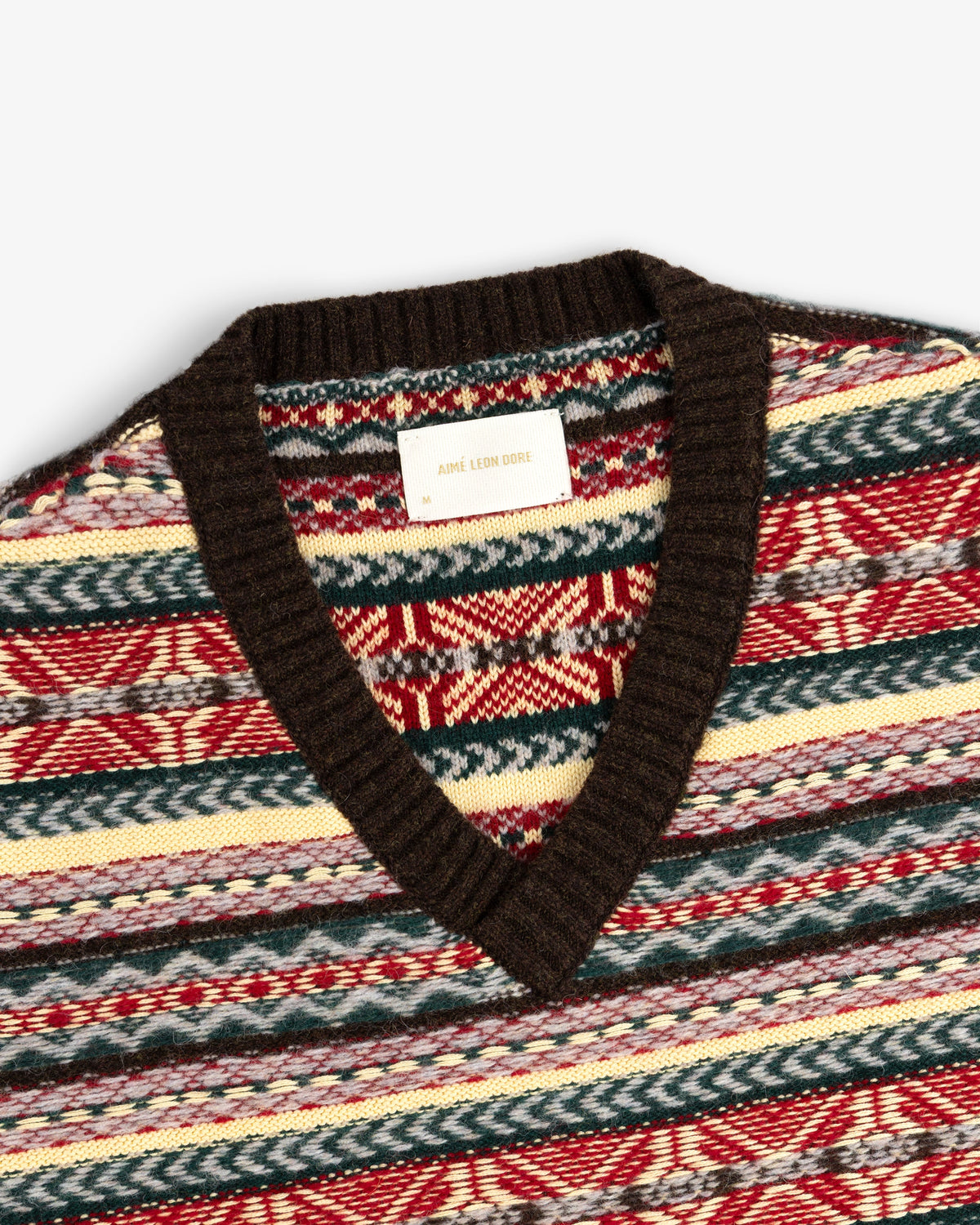 Aimé Leon Dore Evening blue Fair Isle V-Neck Sweater Clothing
