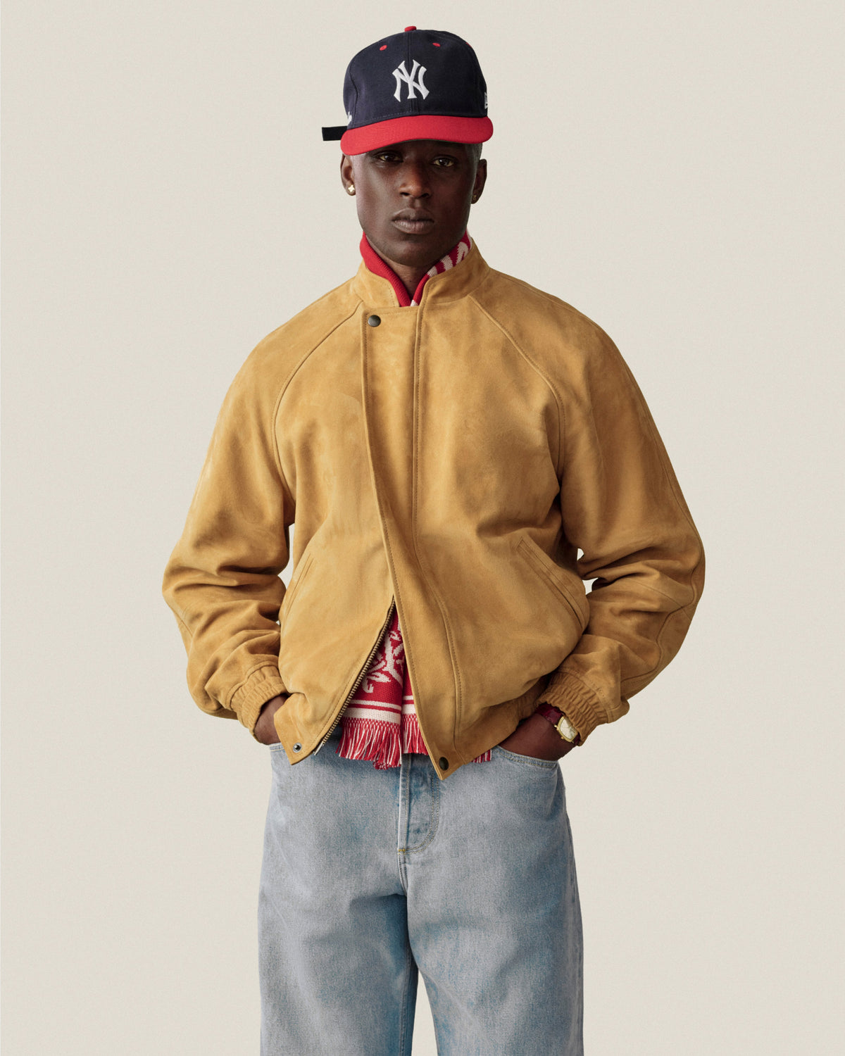 Aimé Leon Dore Evening blue Suede Cafe Racer Jacket Clothing