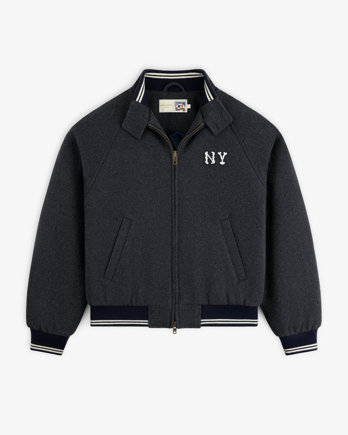 Aimé Leon Dore Charcoal NY Highlanders Wool Varsity Jacket Clothing