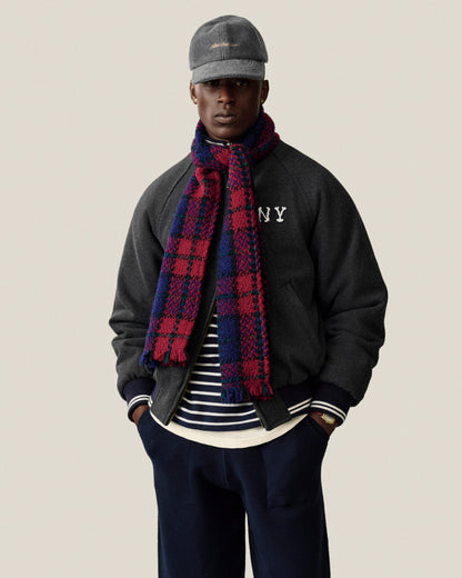 Aimé Leon Dore Charcoal NY Highlanders Wool Varsity Jacket Clothing