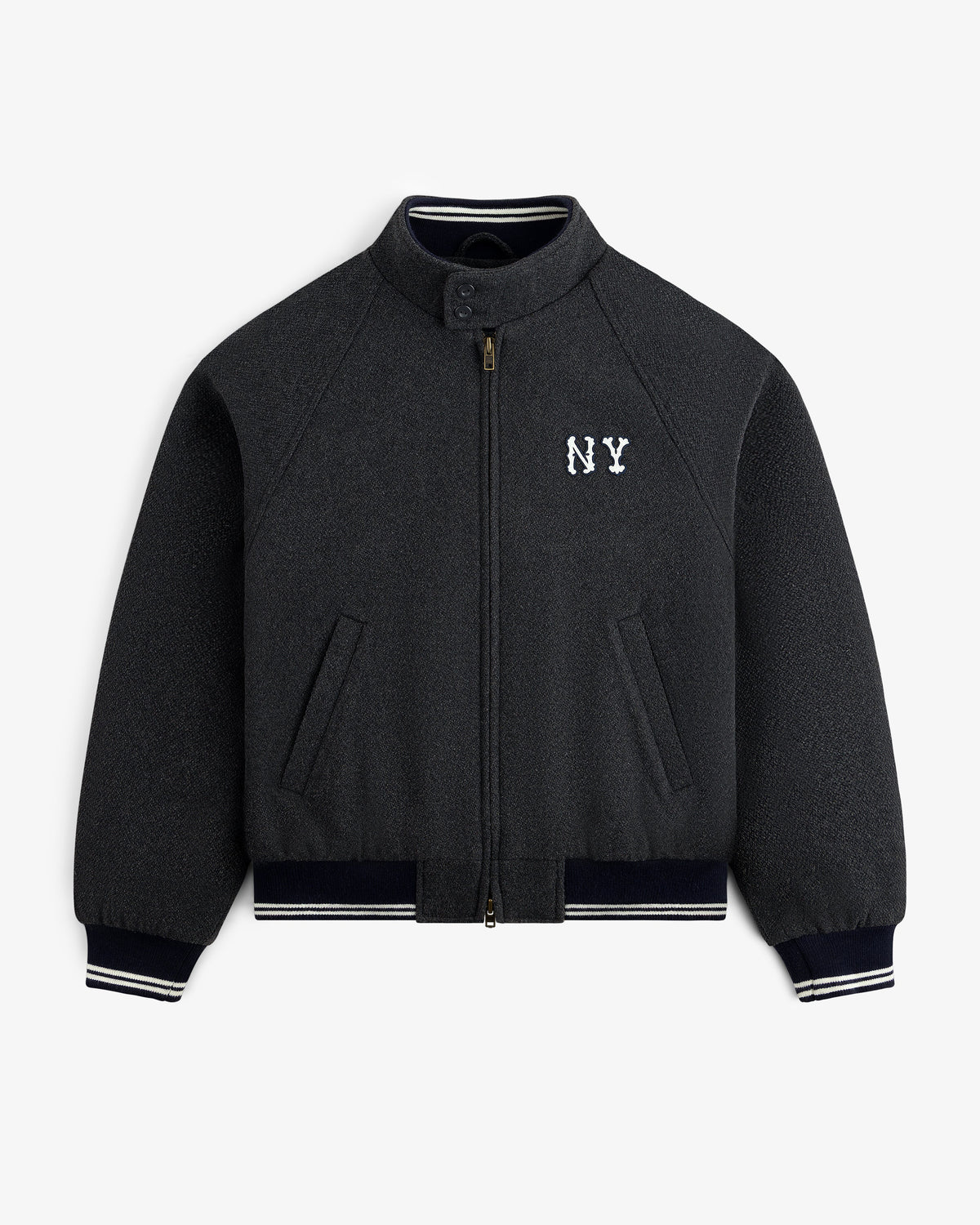 Aimé Leon Dore Charcoal NY Highlanders Wool Varsity Jacket Clothing