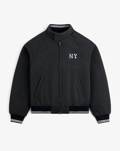 Aimé Leon Dore Charcoal NY Highlanders Wool Varsity Jacket Clothing