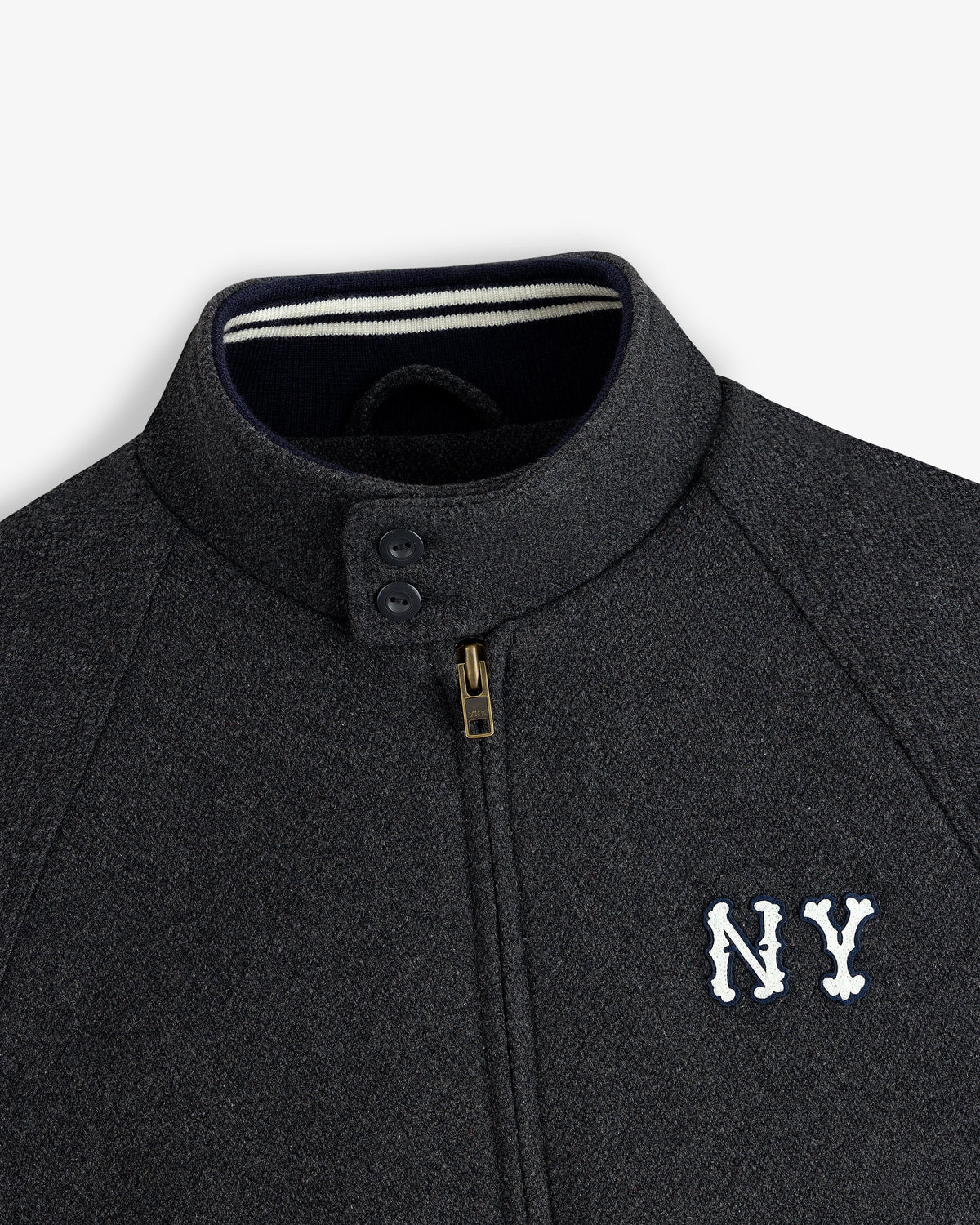Aimé Leon Dore Charcoal NY Highlanders Wool Varsity Jacket Clothing