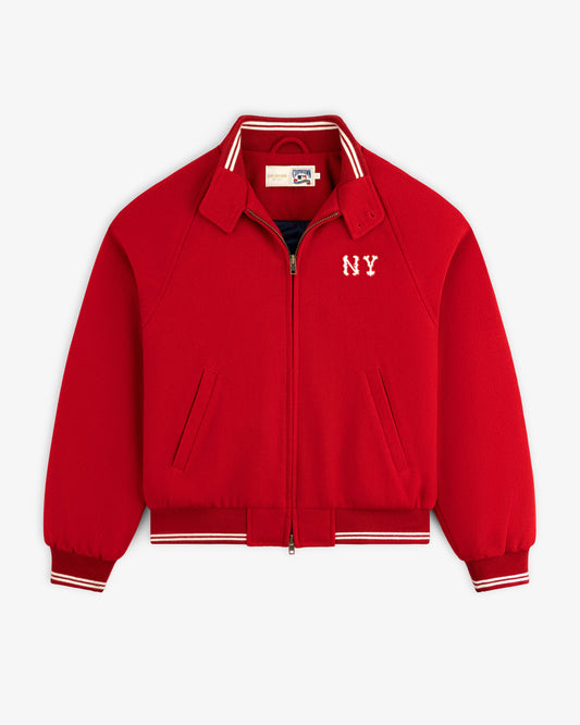 Aimé Leon Dore Equestrian red NY Highlanders Wool Varsity Jacket Clothing