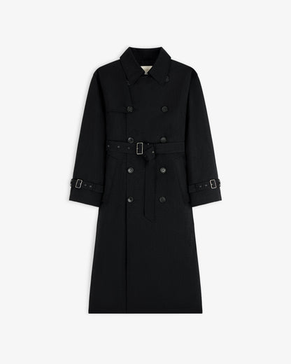Aimé Leon Dore Evening blue Double Breasted Nylon Trench Coat Clothing