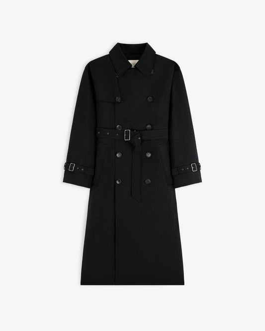 Aimé Leon Dore Evening blue Double Breasted Nylon Trench Coat Clothing