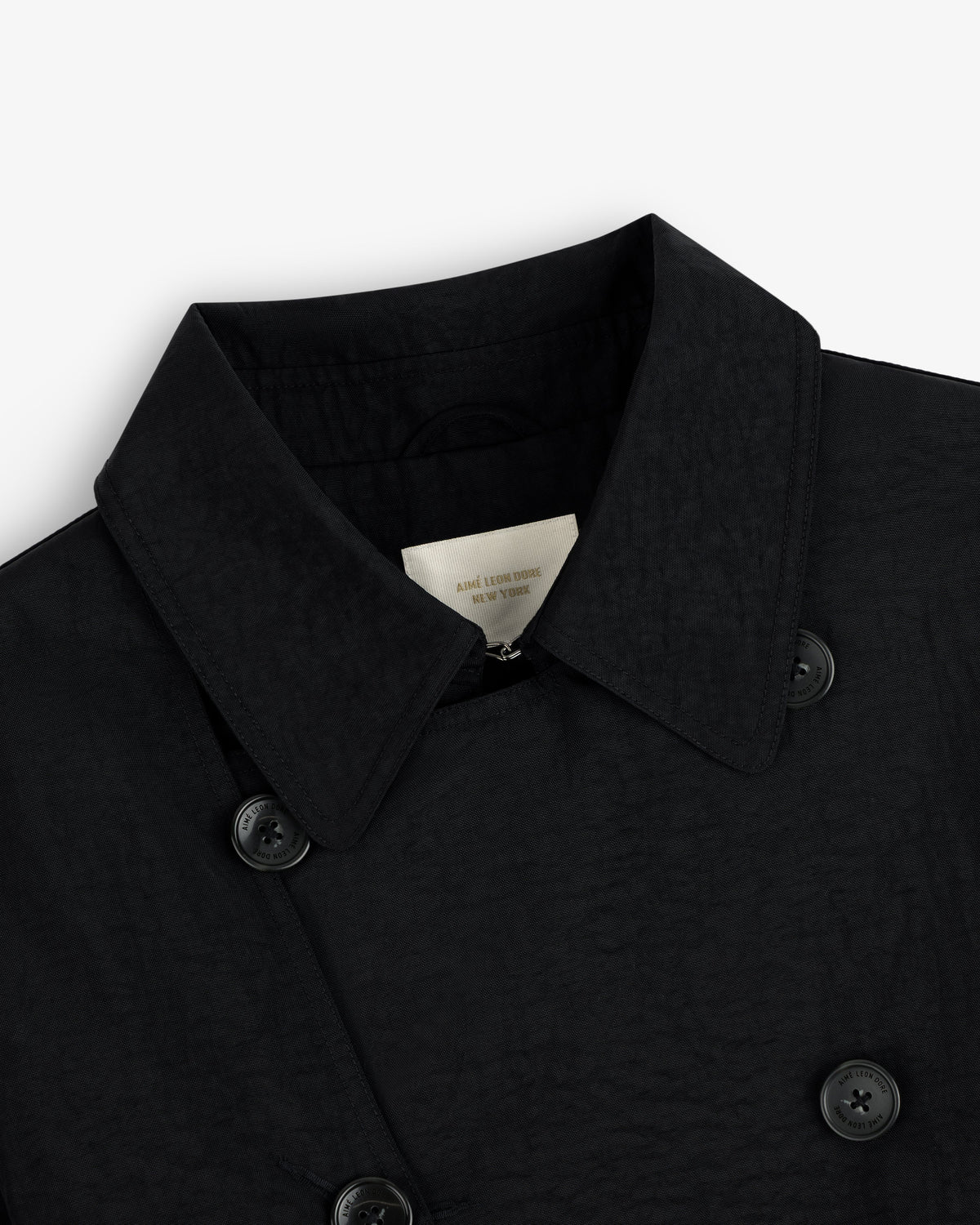 Aimé Leon Dore Evening blue Double Breasted Nylon Trench Coat Clothing