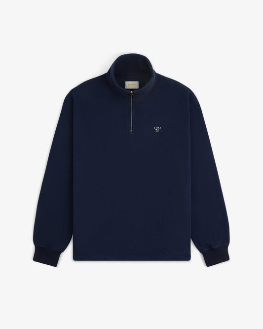 Aimé Leon Dore Navy blazer Crest Quarter-Zip Fleece Pullover Clothing