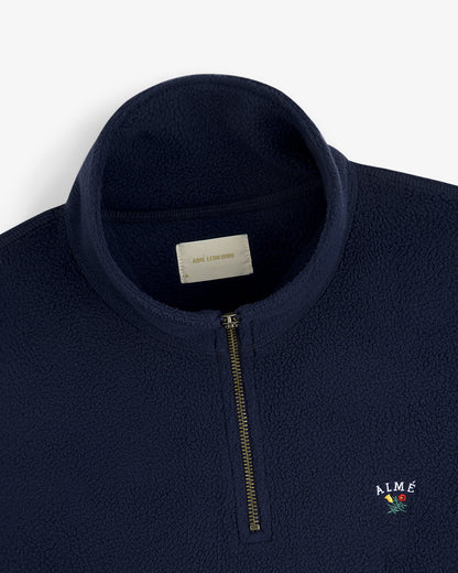Aimé Leon Dore Navy blazer Crest Quarter-Zip Fleece Pullover Clothing
