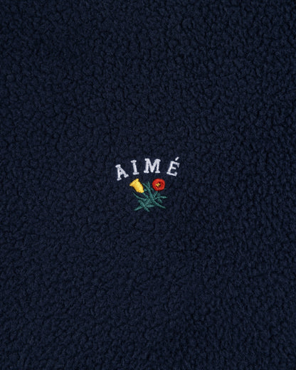 Aimé Leon Dore Navy blazer Crest Quarter-Zip Fleece Pullover Clothing