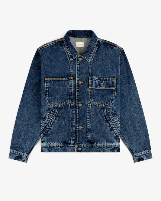 Aimé Leon Dore Evening blue Denim Trucker Jacket Clothing