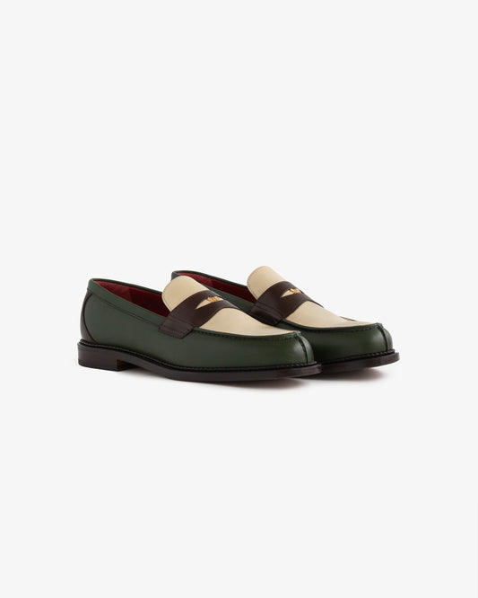 Aimé Leon Dore Green multi Queens Crest Loafer Footwear