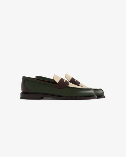 Aimé Leon Dore Green multi Queens Crest Loafer Footwear
