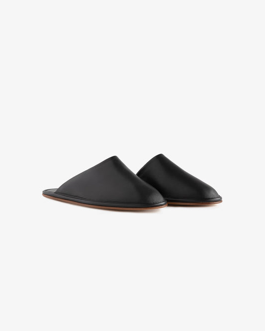 Aimé Leon Dore Black Leather Travel Slipper Footwear