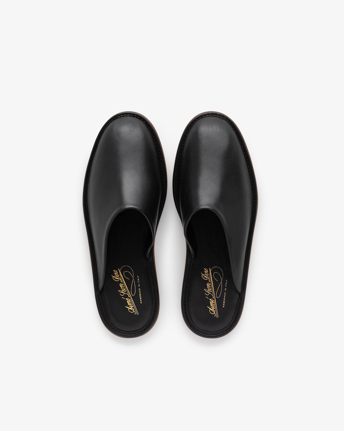 Aimé Leon Dore Black Leather Travel Slipper Footwear