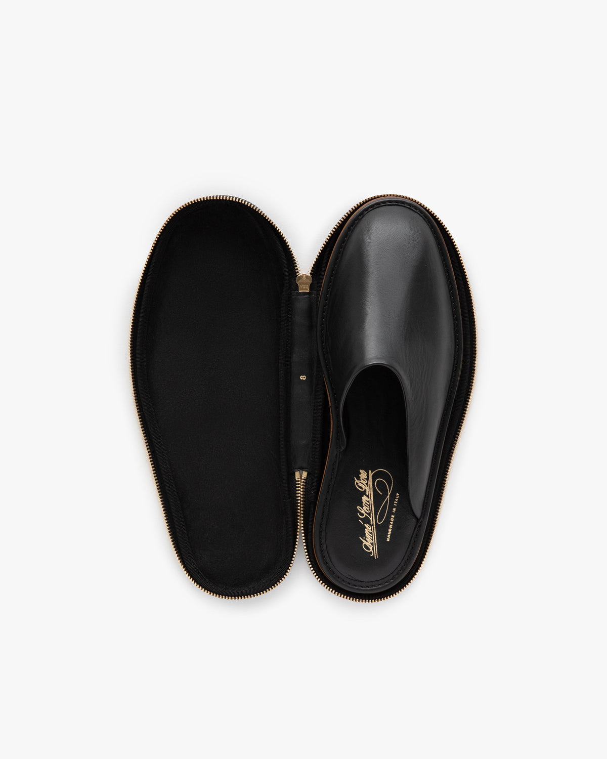 Aimé Leon Dore Black Leather Travel Slipper Footwear