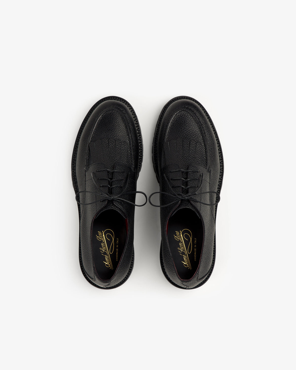 Aimé Leon Dore Black Leather Lug Sole Derby Footwear