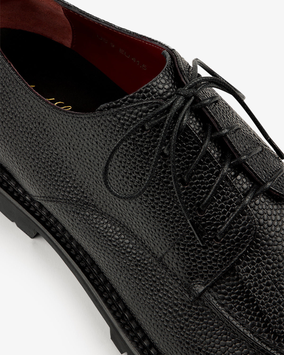 Aimé Leon Dore Black Leather Lug Sole Derby Footwear