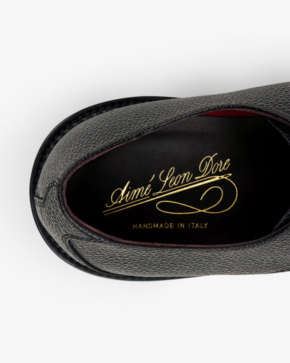 Aimé Leon Dore Black Leather Lug Sole Derby Footwear