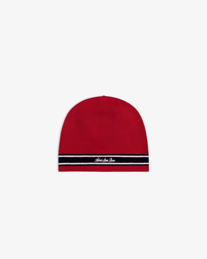 Aimé Leon Dore Equestrian red Stripe Knit Beanie Headwear