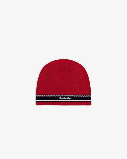 Aimé Leon Dore Equestrian red Stripe Knit Beanie Headwear